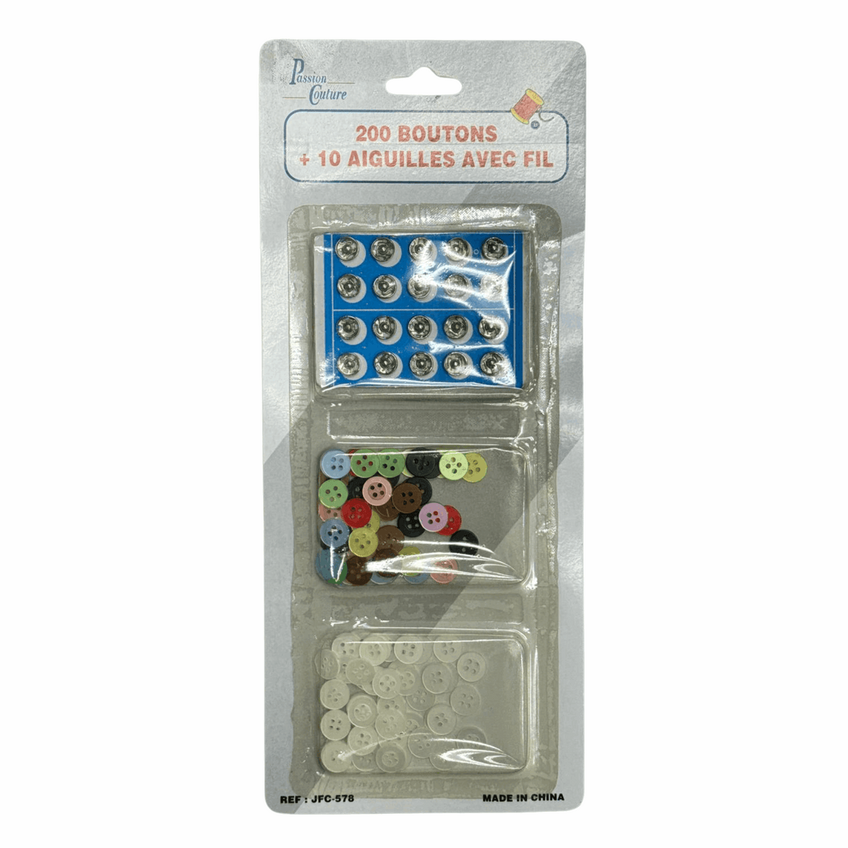 Button & Pin Sewing Kit 12/100ct