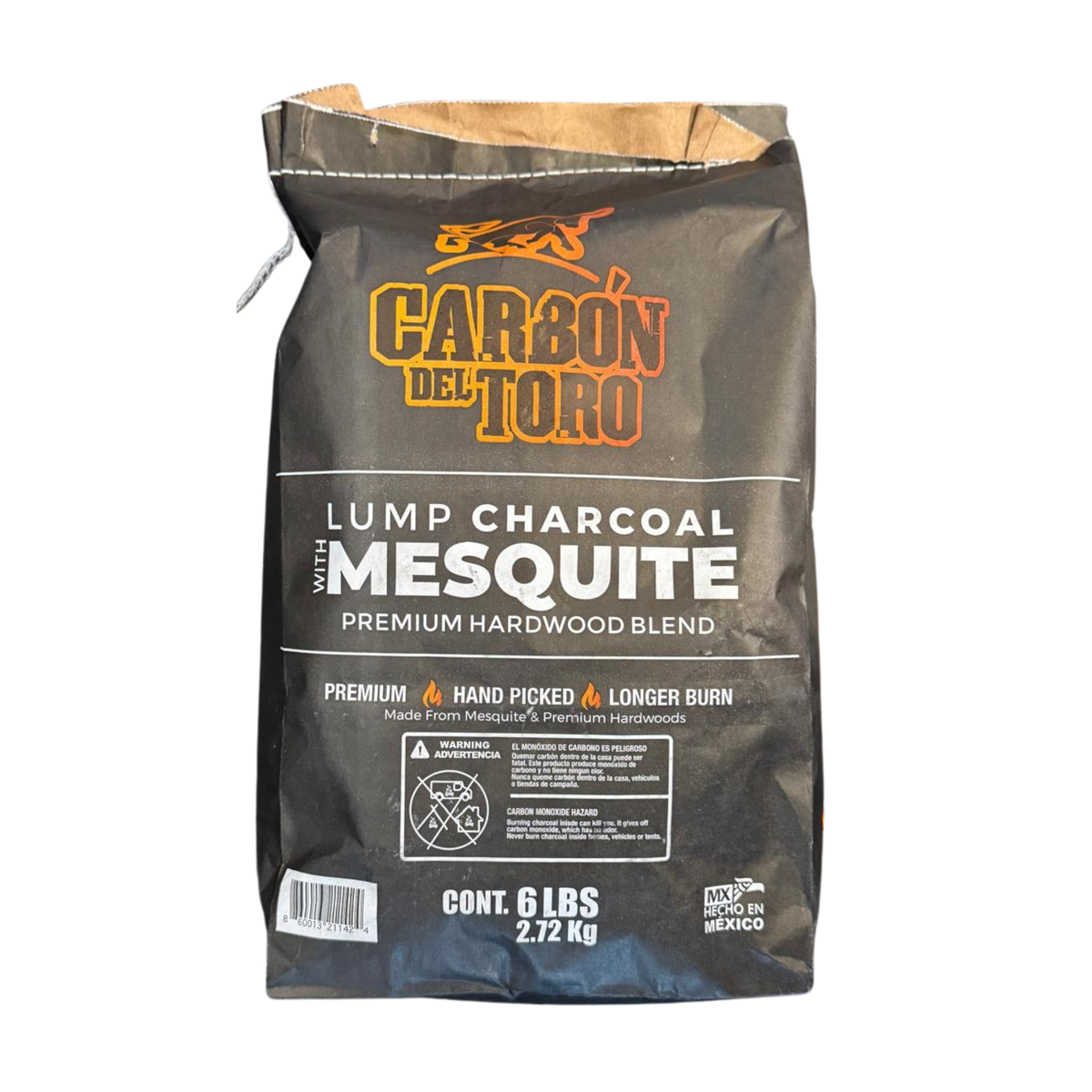 Carbón Del Toro de mezquite 6 lb