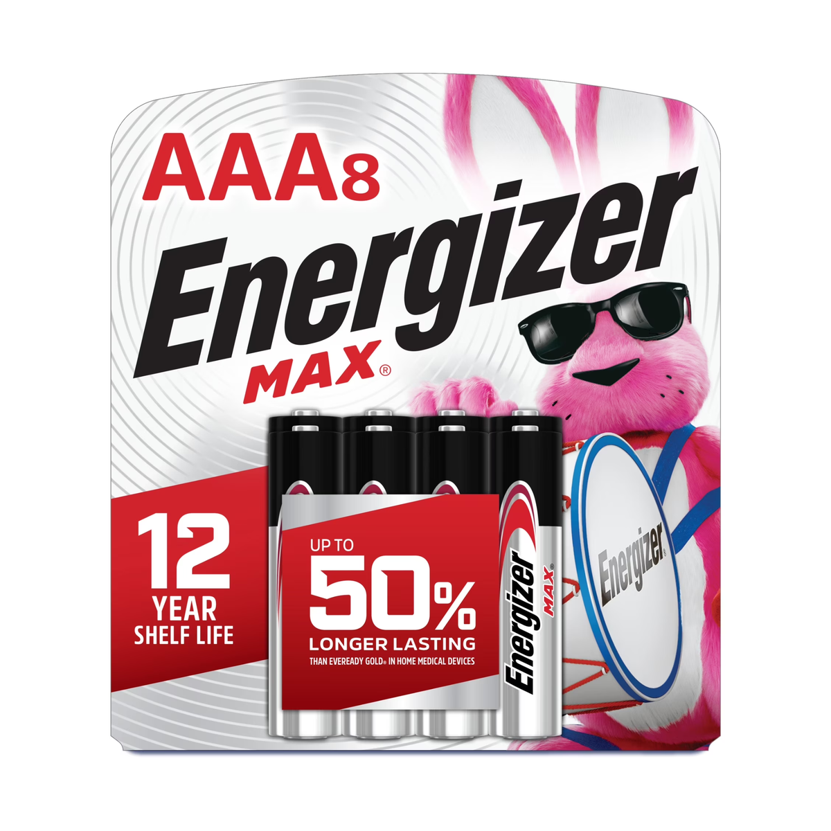 Pilas Energizer Max AAA, paquete de 8 unidades