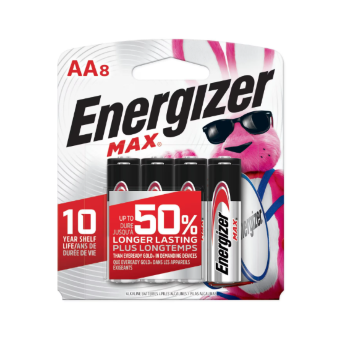 Pilas Energizer Max AA, paquete de 8 unidades