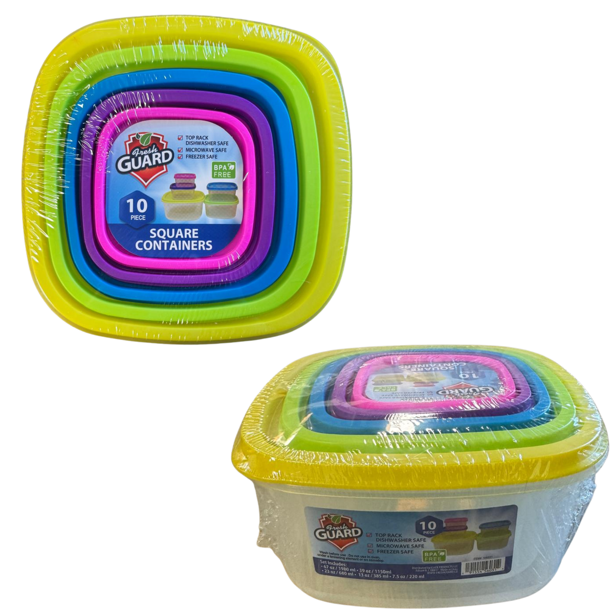 Juego de 5 recipientes cuadrados pequeños para almacenamiento de alimentos FreshGuard