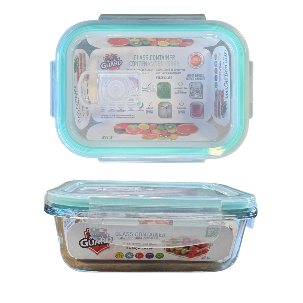 Recipiente pequeño de vidrio para alimentos FreshGuard, 1 unidad