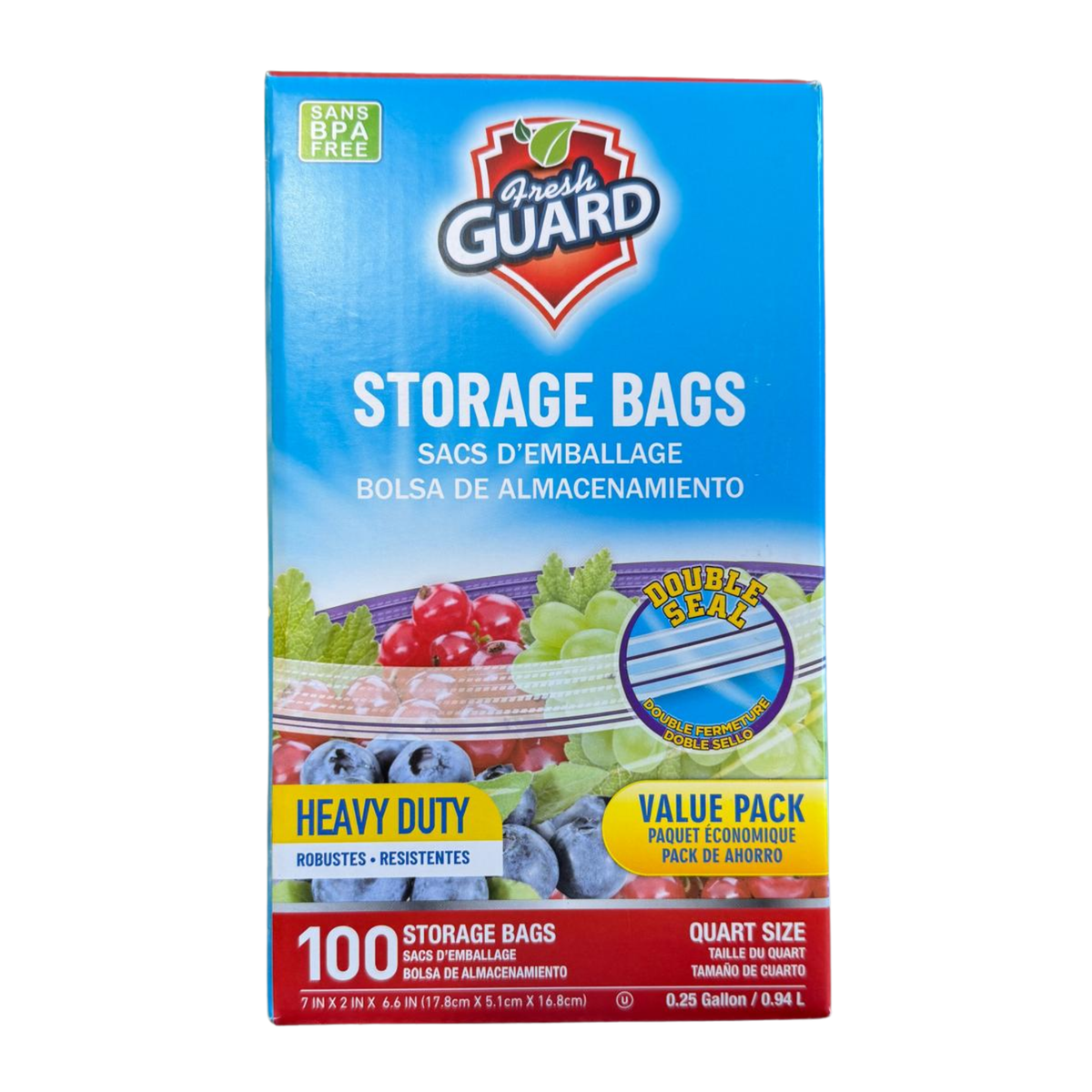 Bolsas de almacenamiento FreshGuard 1/100 unidades/1 cuarto de galón