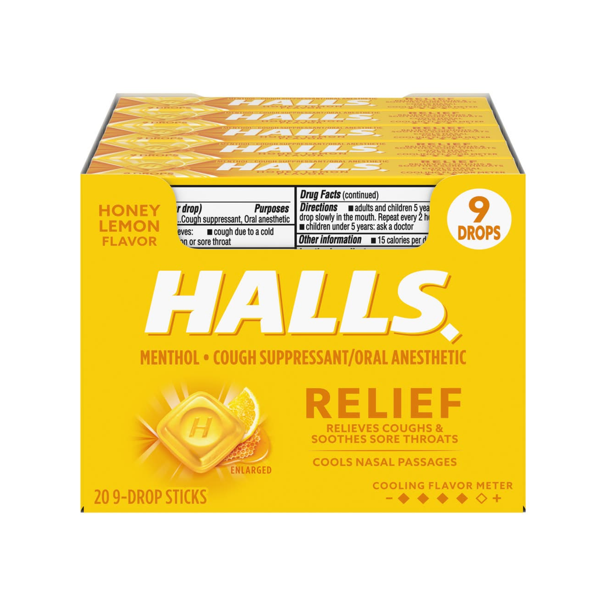Halls sabor miel y limón 20 unidades