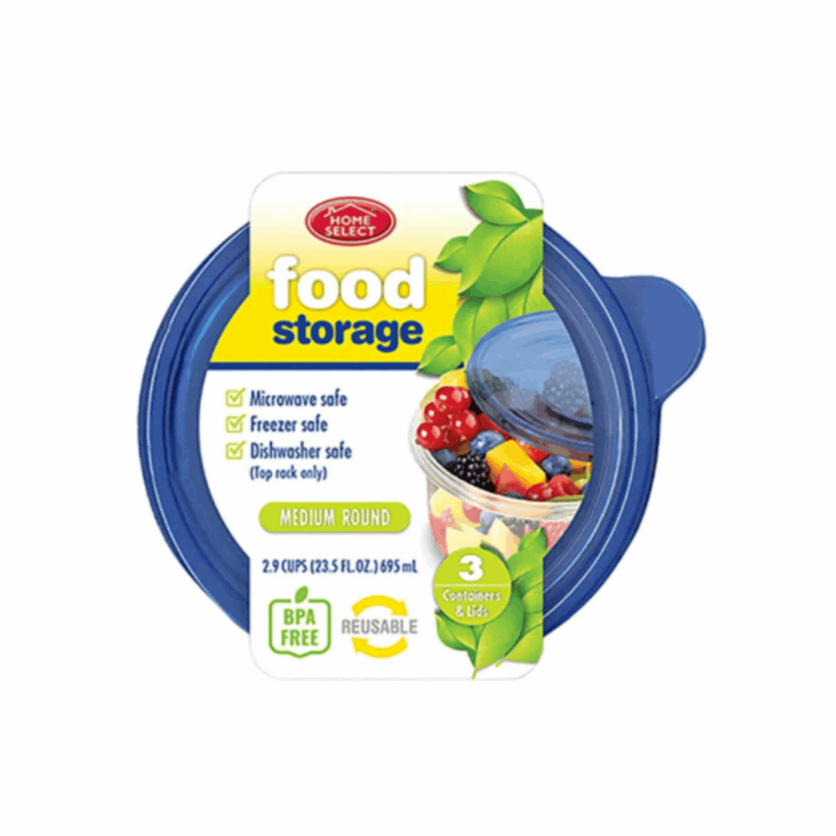 Home Select Food Storage Round 12/3ct