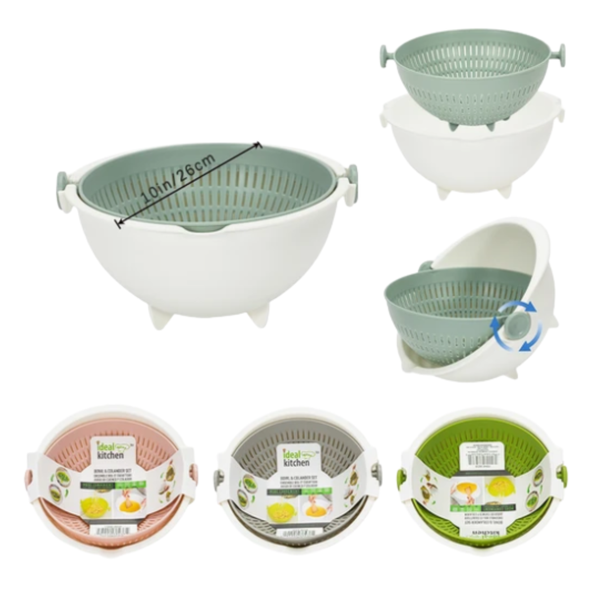 Juego de tazón y colador de cocina Ideal, 1 unidad