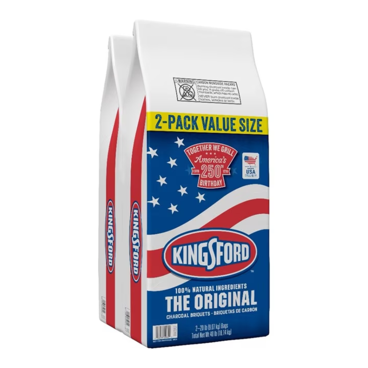 Carbón Kingsford Original, Paquete de valor, 2 unidades de 20 libras