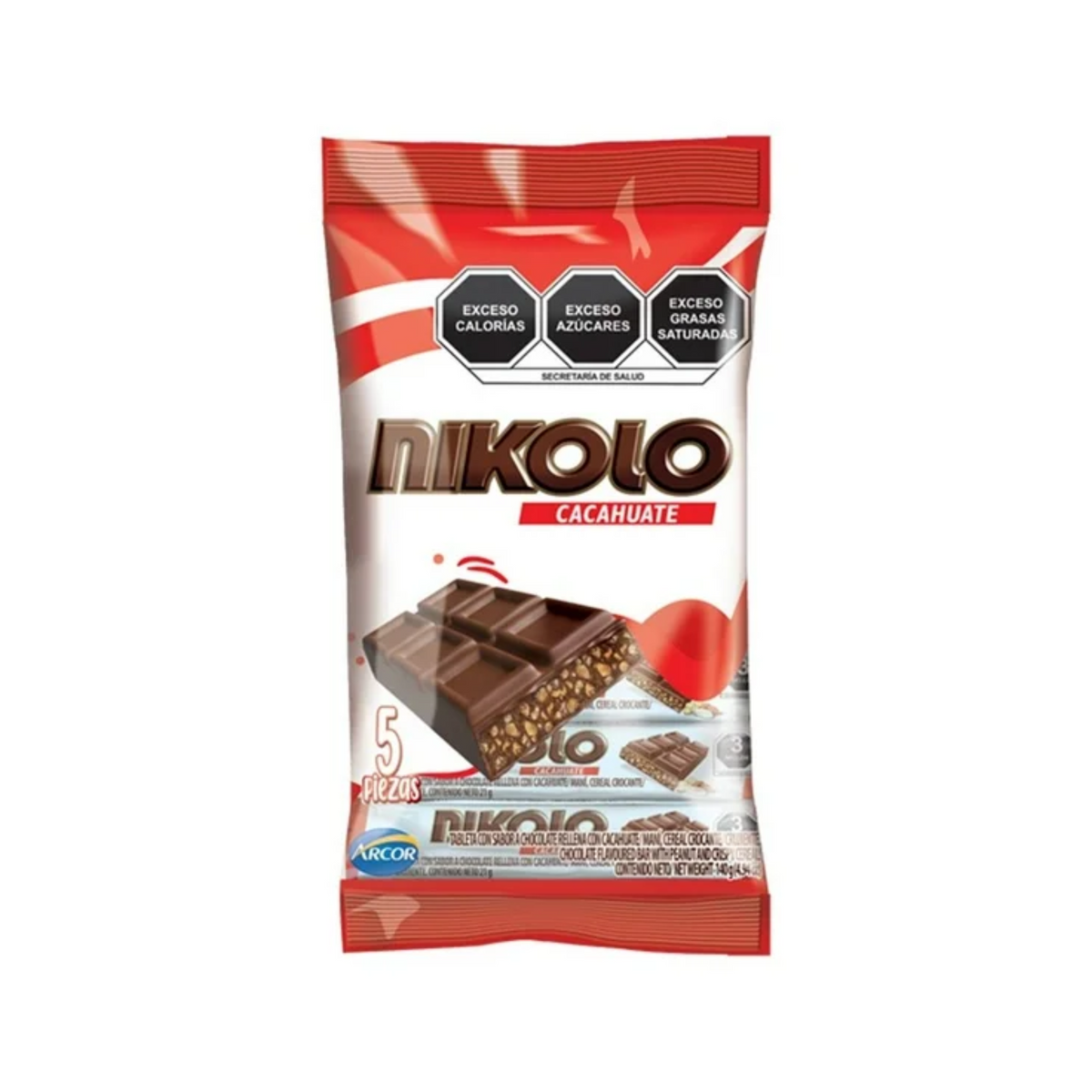 Barra de Chocolate Nikolo Cacahuate 24/5ct