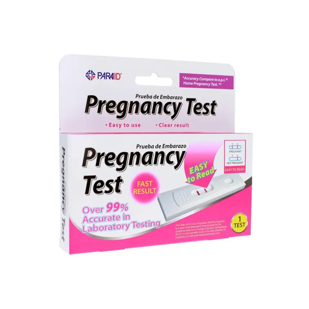 Cassette de prueba de embarazo Paraid 12/1ct