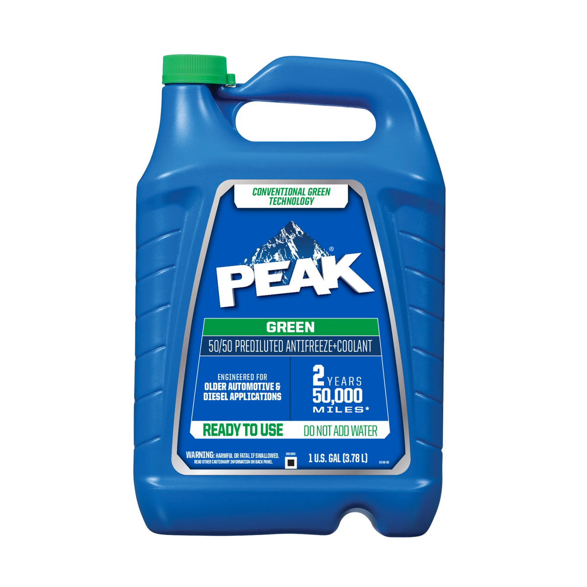 Anticongelante Peak Green mezcla 50/50, caja de 6 galones
