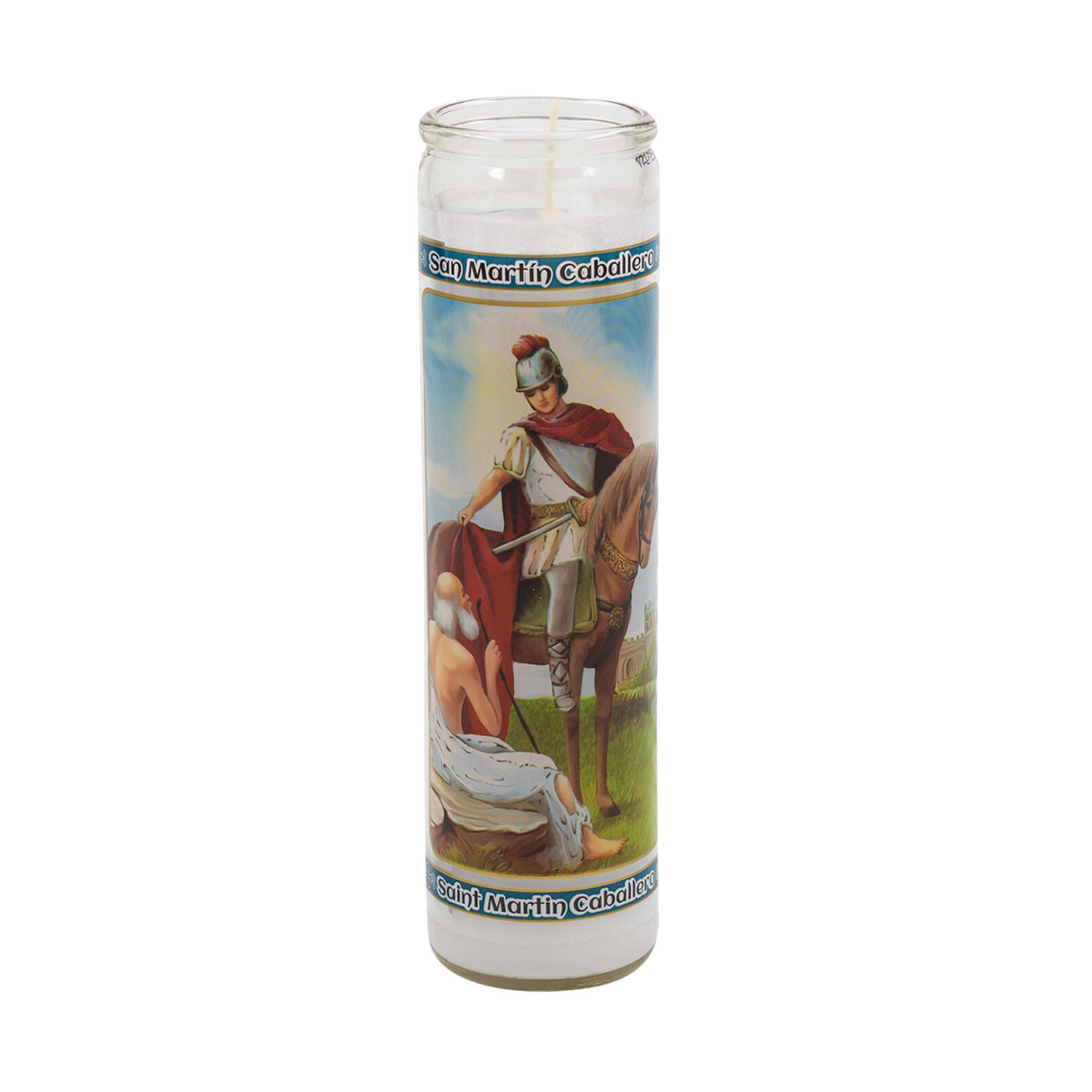 Religious Candle San Martin Caballero White 12/1ct