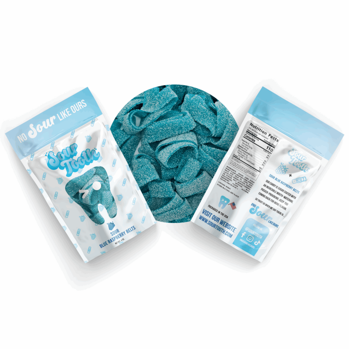 Sour Tooth Blue Raspberry Belts 12/4oz