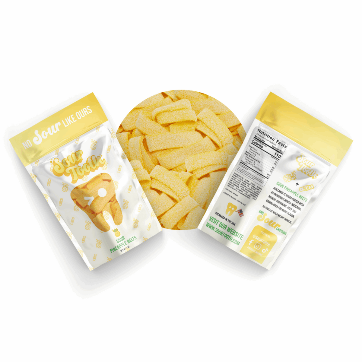 Sour Tooth Pineapple Belts 12/4oz