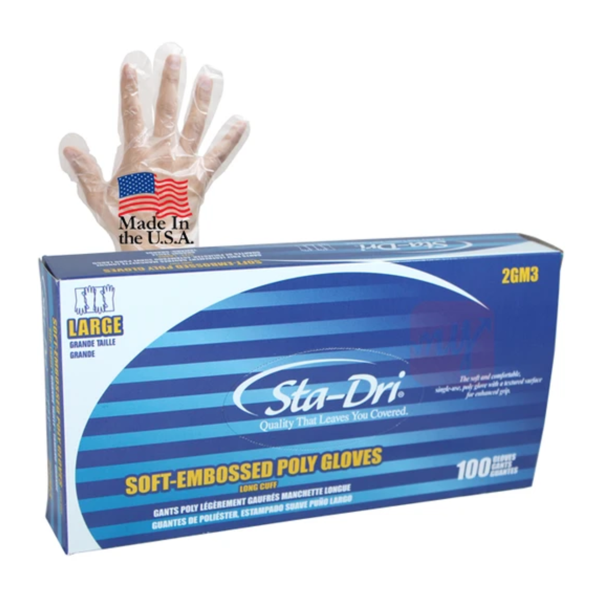 Stra Dri Poly Gloves L 10/100ct