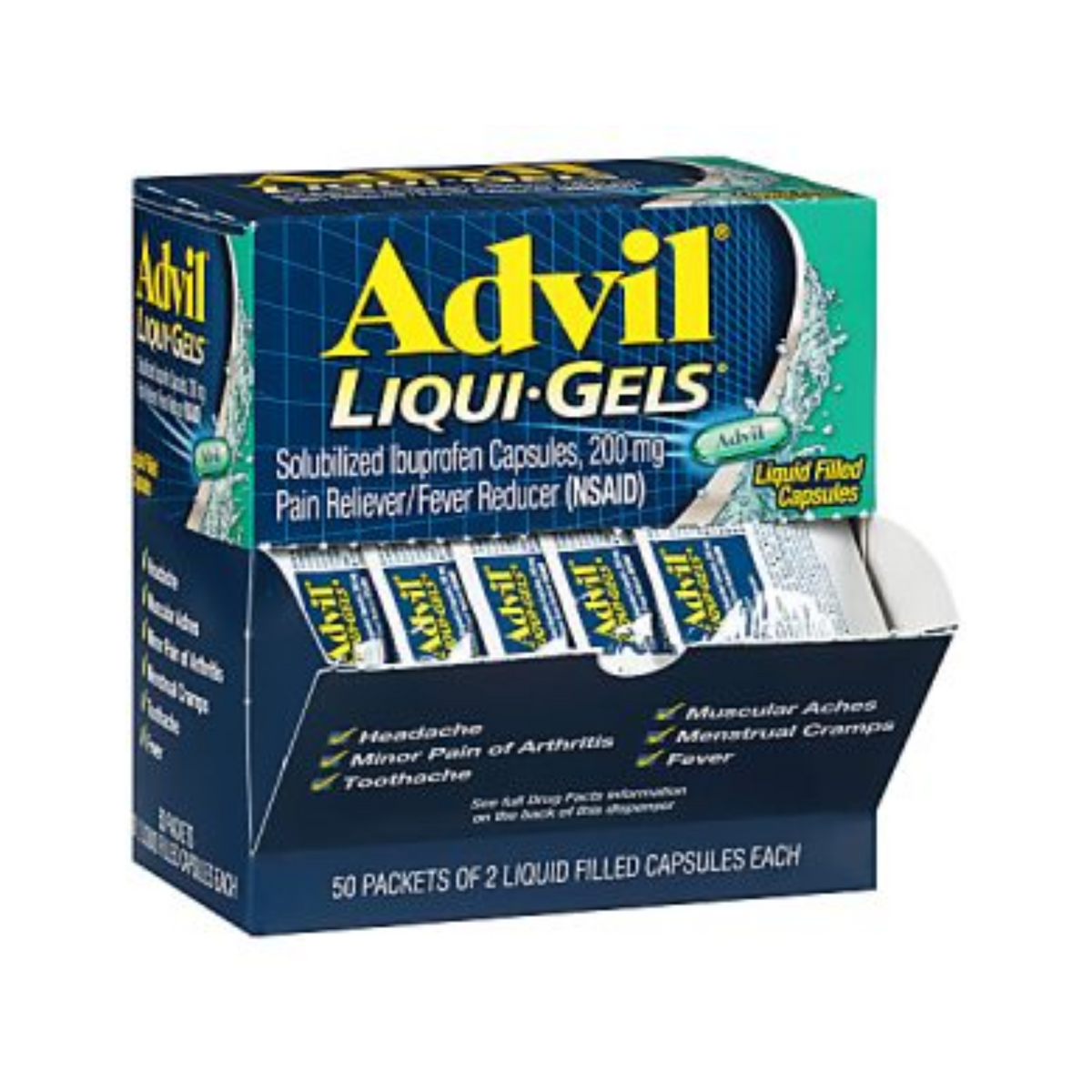 Advil Liqui Gels 50 Pouches of