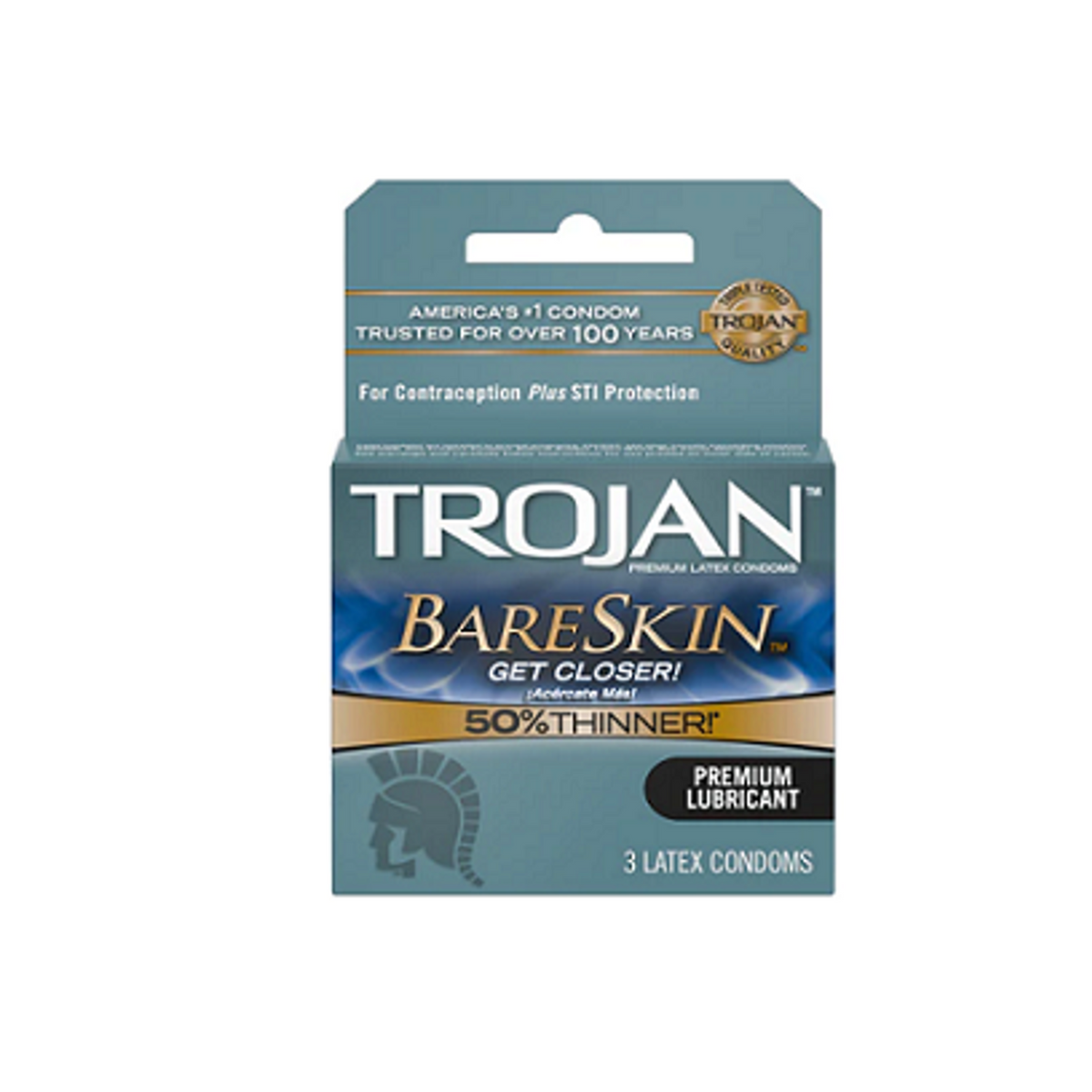 Trojan Bareskin más fino, paquete de 6 cajas de 3 unidades