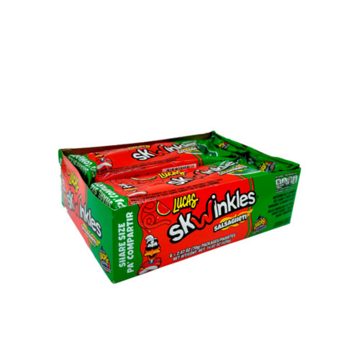 Lucas Skwinkles Salsagheti Sandía 6 pzas/70 g