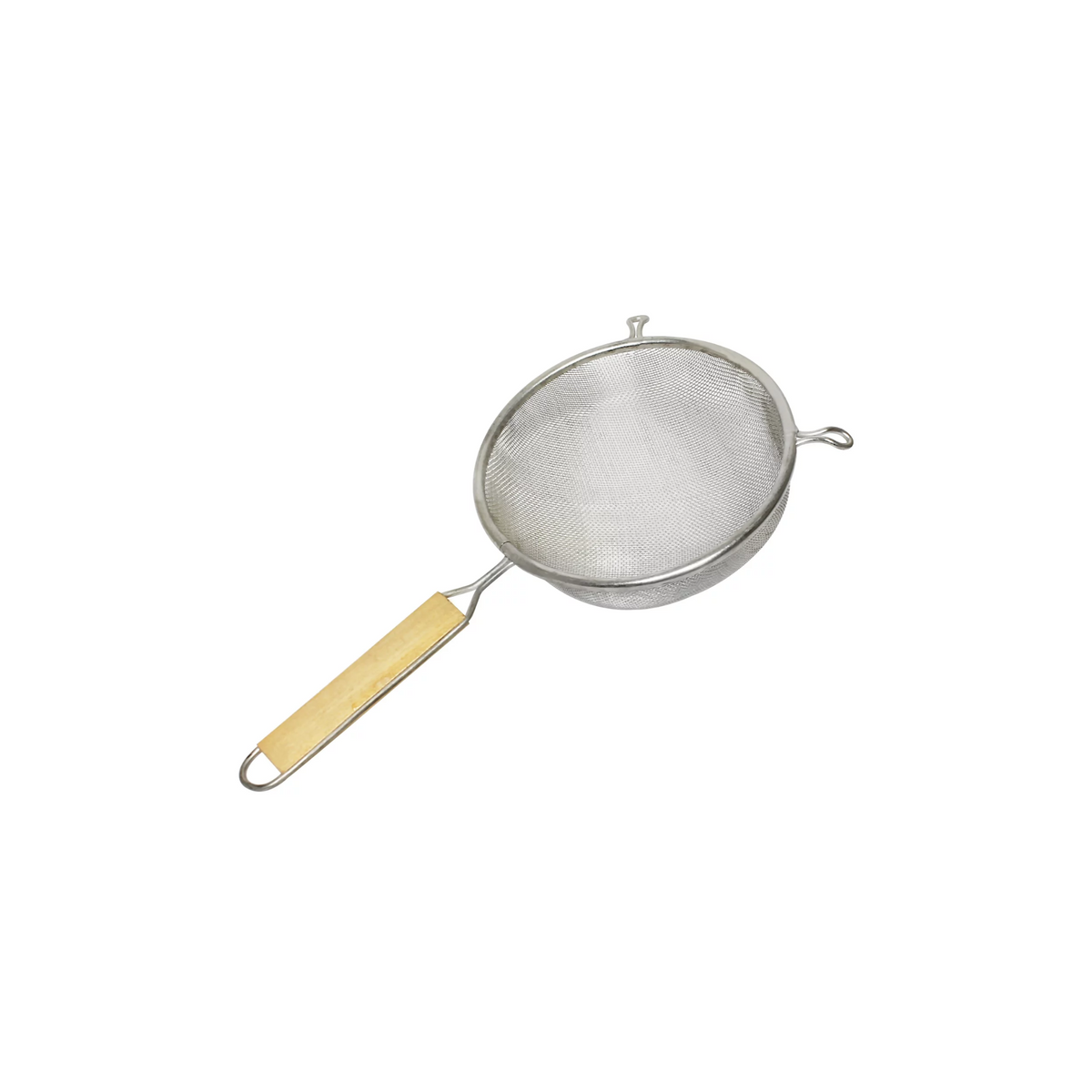 Colador de malla con mango de madera, mediano, 12/1ud