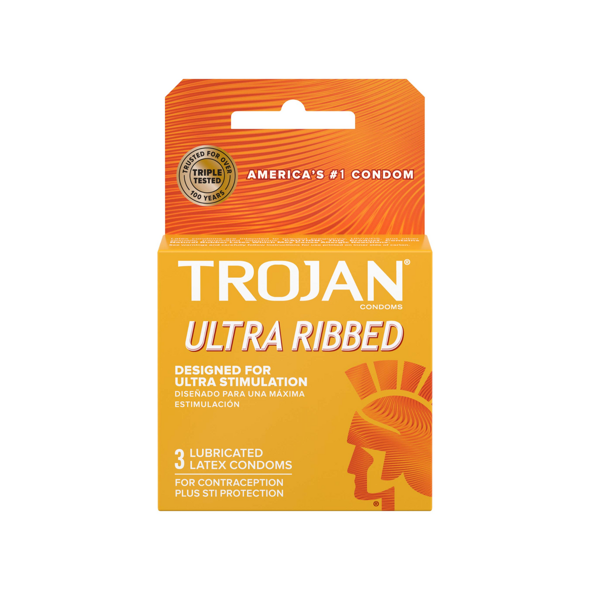 Condones Trojan Ultra Ribbed 6/3ct