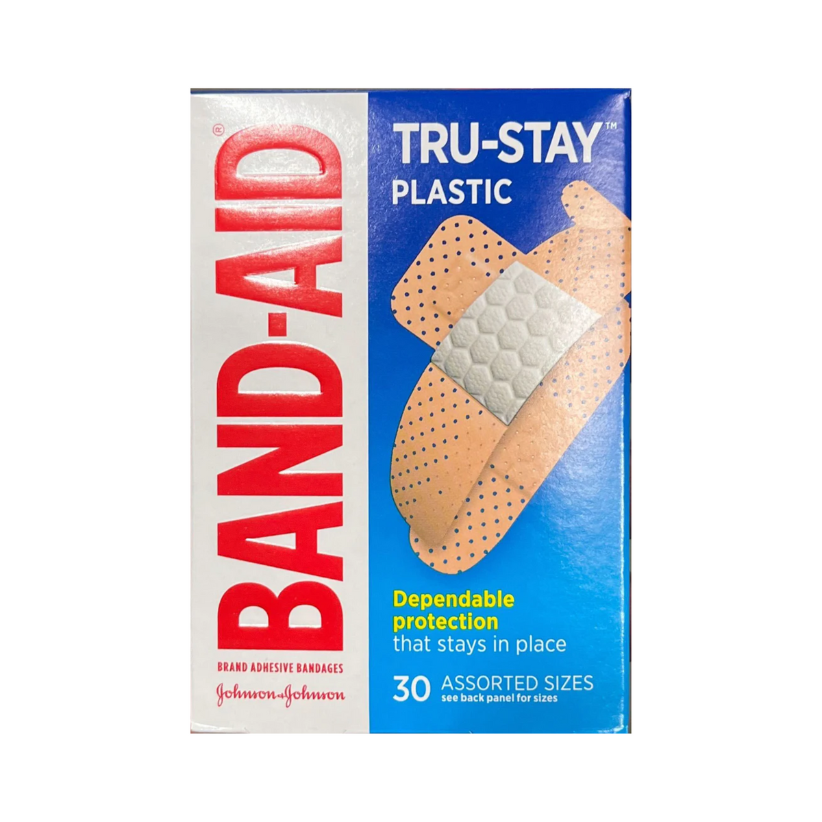 Band Aid Tru-Stay Plastic Assorted 6/30ct