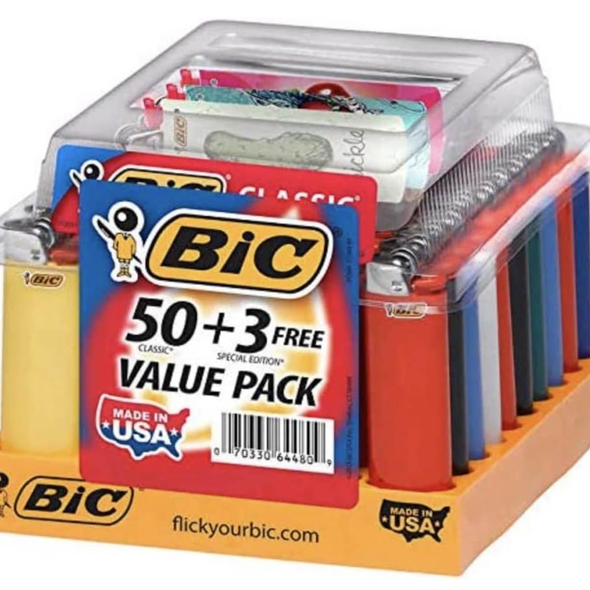 BIC Special Large Lighters Tray 50ct + 3