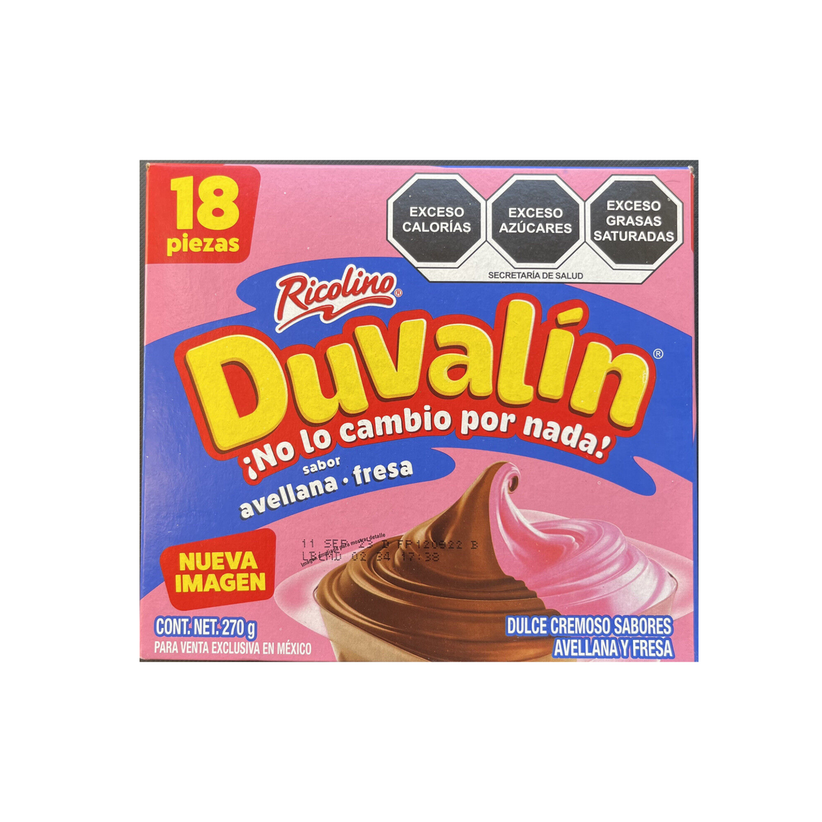 Duvalín Avellana y Fresa 18 pzas