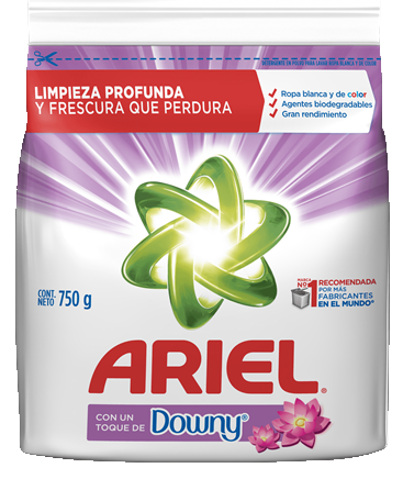Ariel con Downy en polvo 12/750g