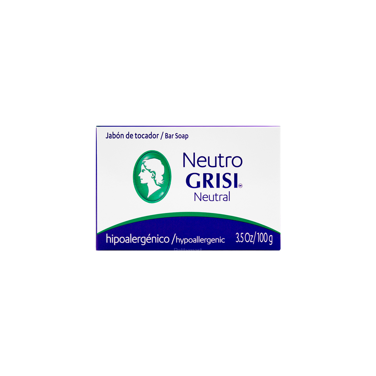 Jabón en barra neutro hipoalergénico Grisi 12/1 pz