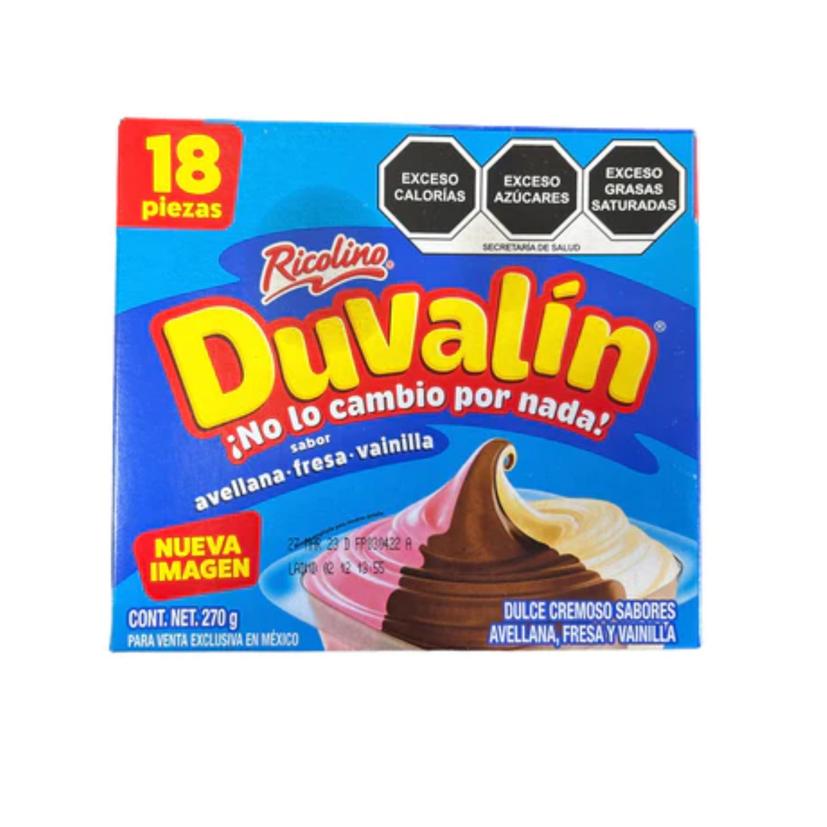 Duvalín Avellana, Fresa y Vainilla 18 pzas