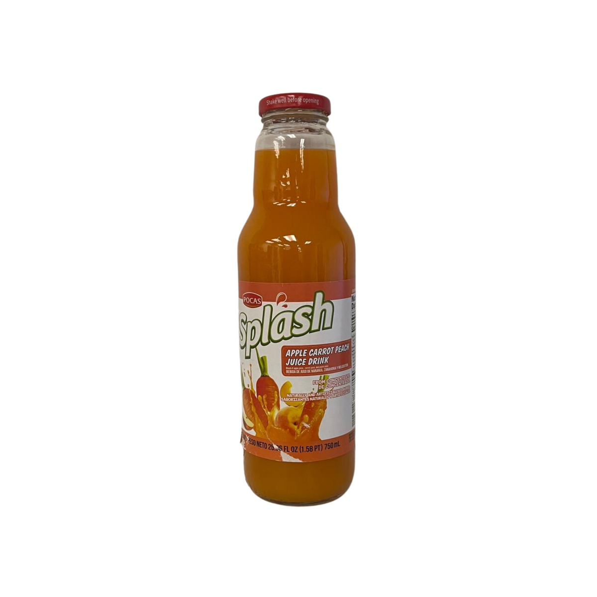 Splash AppleCarrot Peach 8/25oz +0.40CRV