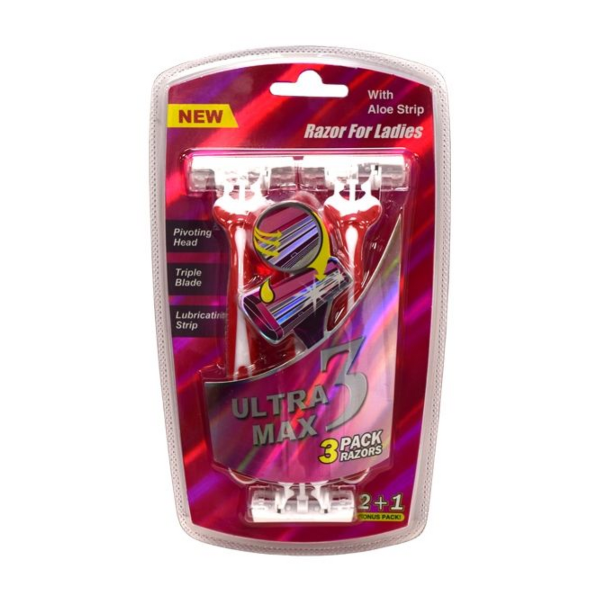 Rasuradora para mujer Ultra Max con aloe, 12 paquetes de 3 unidades