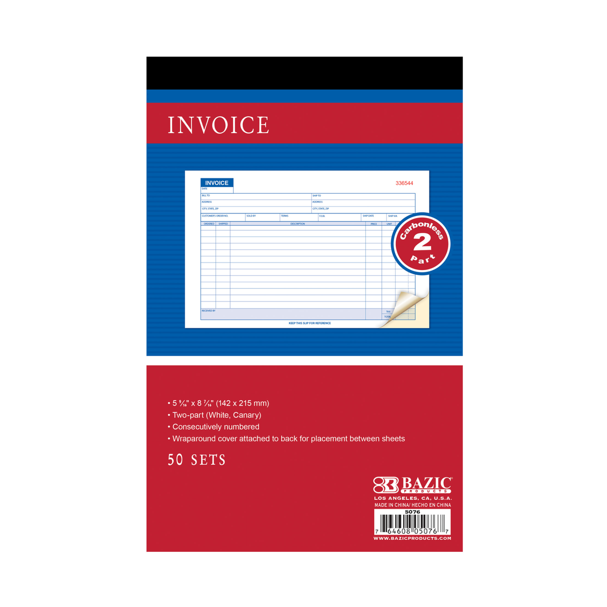 Bazic Invoice Book 50 Page 12/1ct