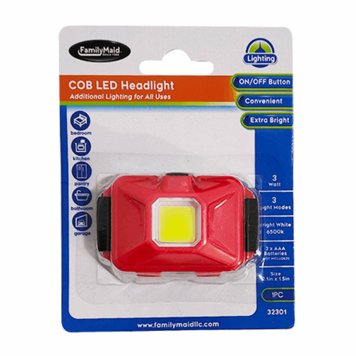 FamilyMaid COB LED Headlight Square 12/1ct