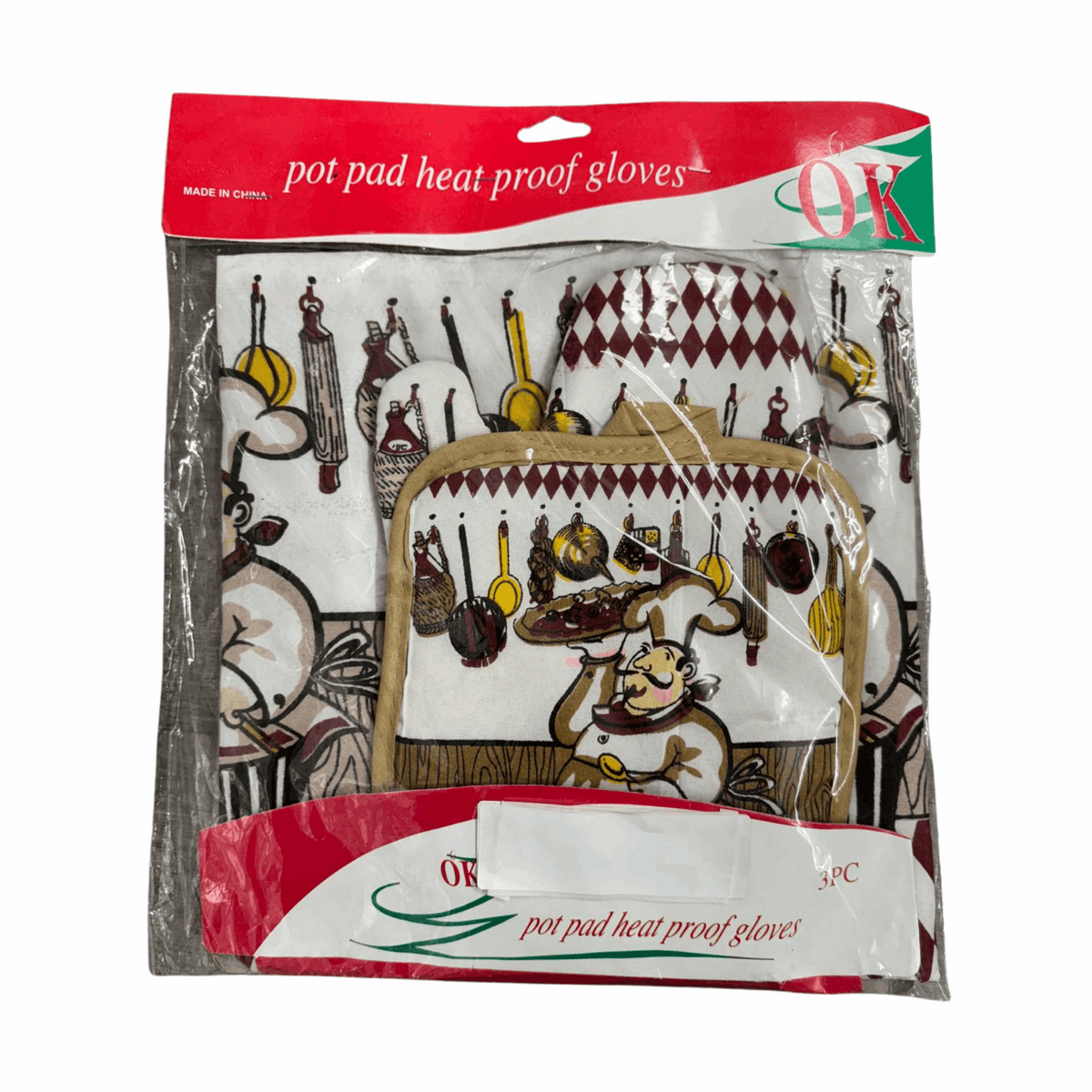 Pot Pad Heat Proof Glove Set 12/3ct