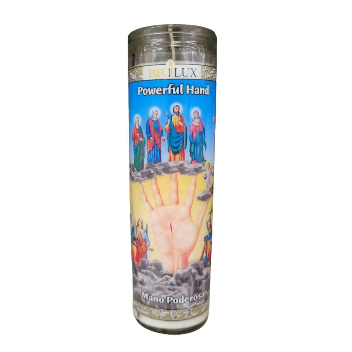 Religious Candle Mano Poderosa 12/1ct