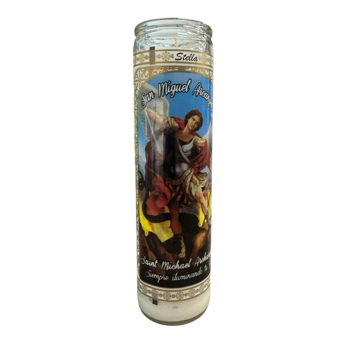 Religious Candle San Miguel Arch Angle 12/1ct