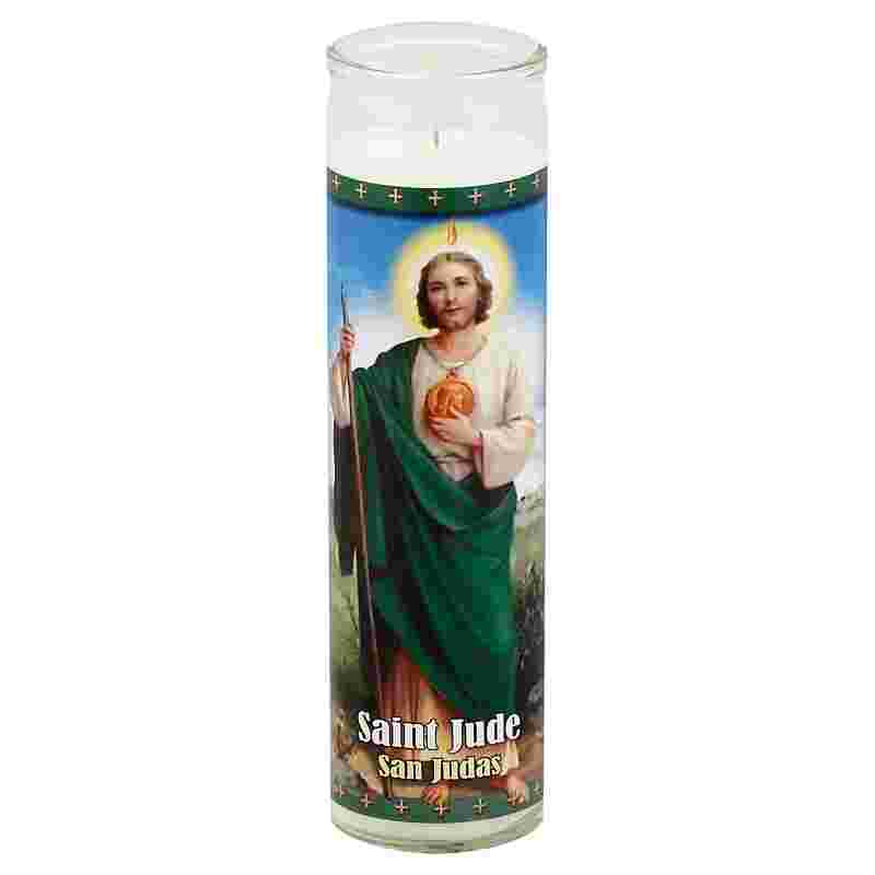 Religious Candle San Judas White 12/1ct